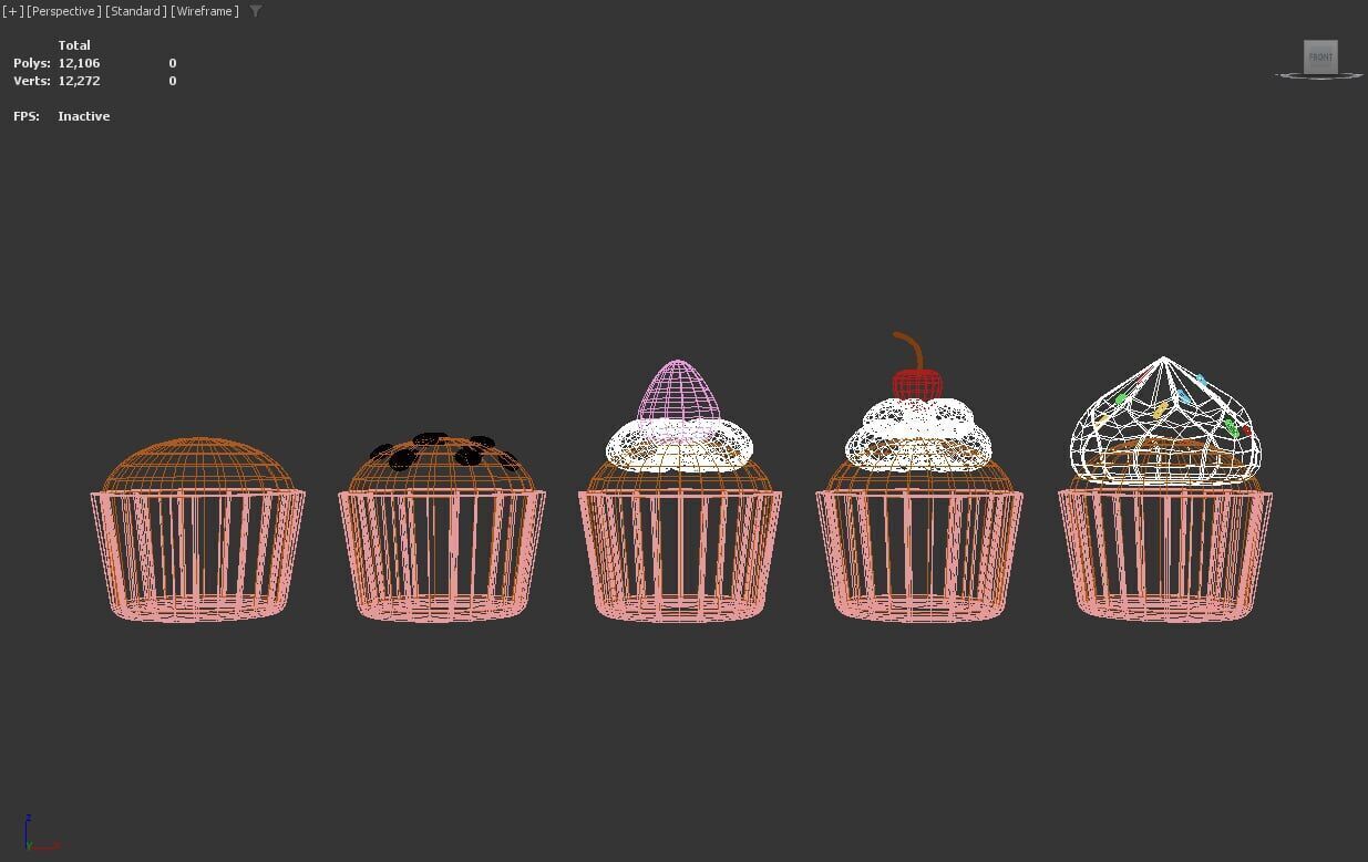 Stylized Low-Poly Cupcake Pack Low-poly 3D model_17