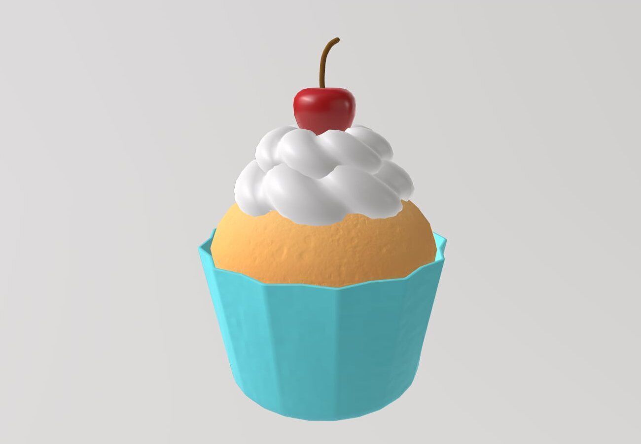 Stylized Low-Poly Cupcake Pack Low-poly 3D model_10