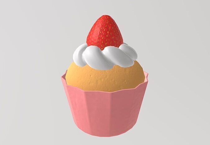 Stylized Low-Poly Cupcake Pack Low-poly 3D model 4