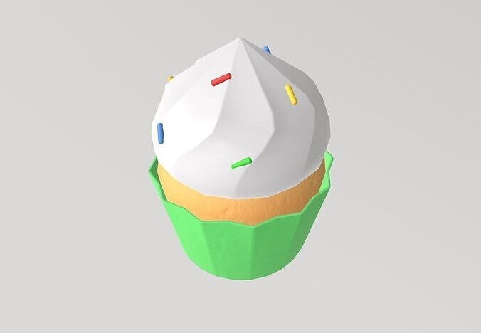Stylized Low-Poly Cupcake Pack Low-poly 3D model 6
