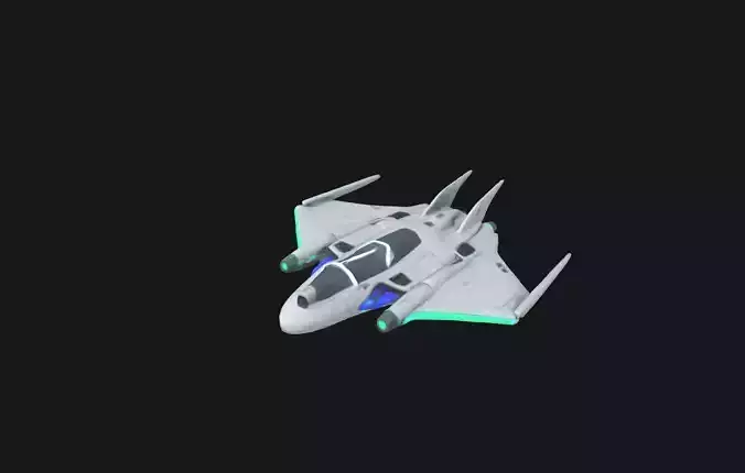 Nebula VX7 Stellar Fighter Sci Fi Aircraft 3D Model