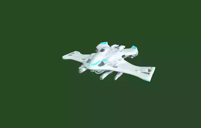 Aurora VX7 Stellar Fighter Sci Fi Aircraft 3D Model Low-poly 3D model
