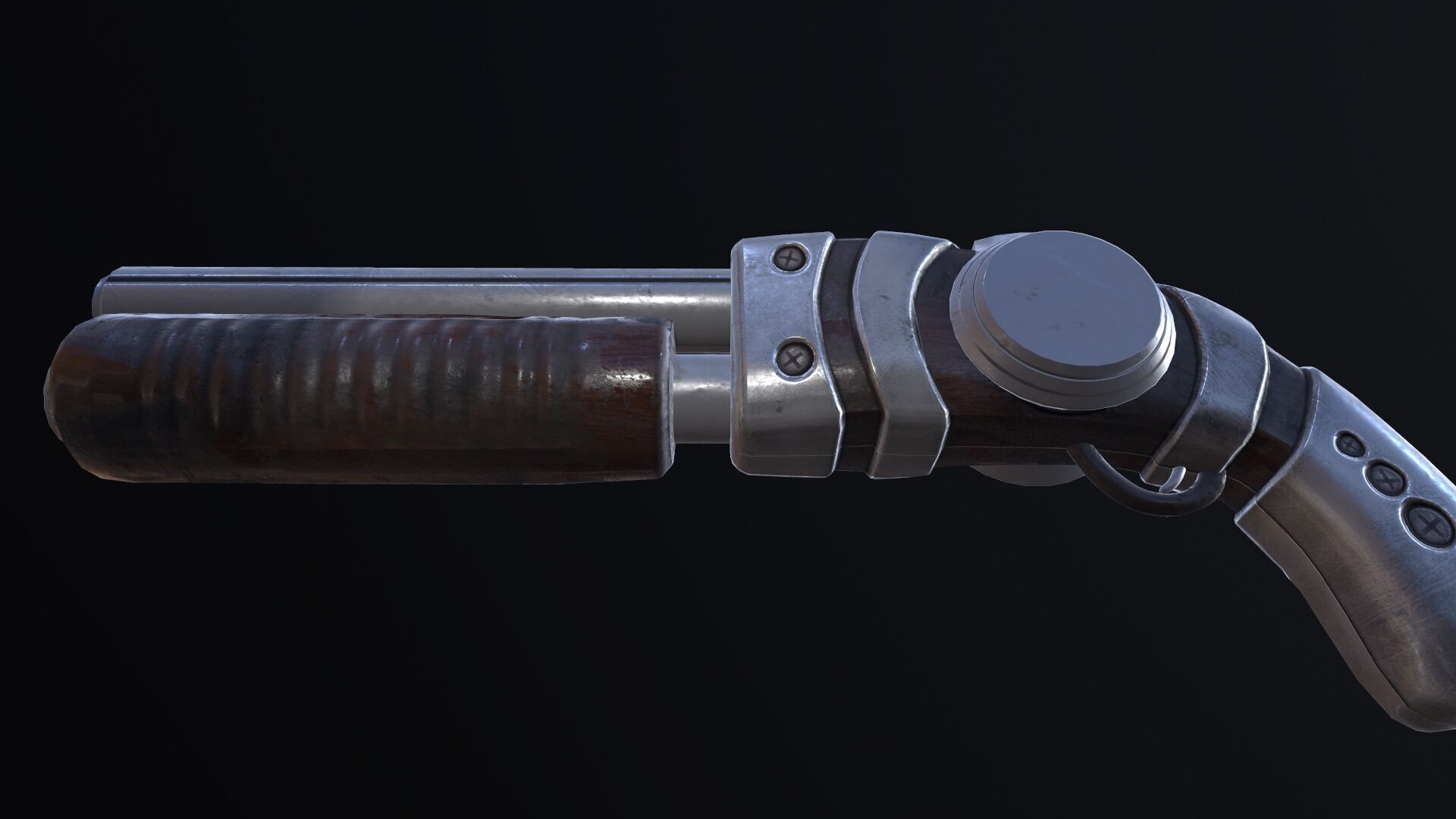 Futuristic Shotgun Low-poly 3D model_14