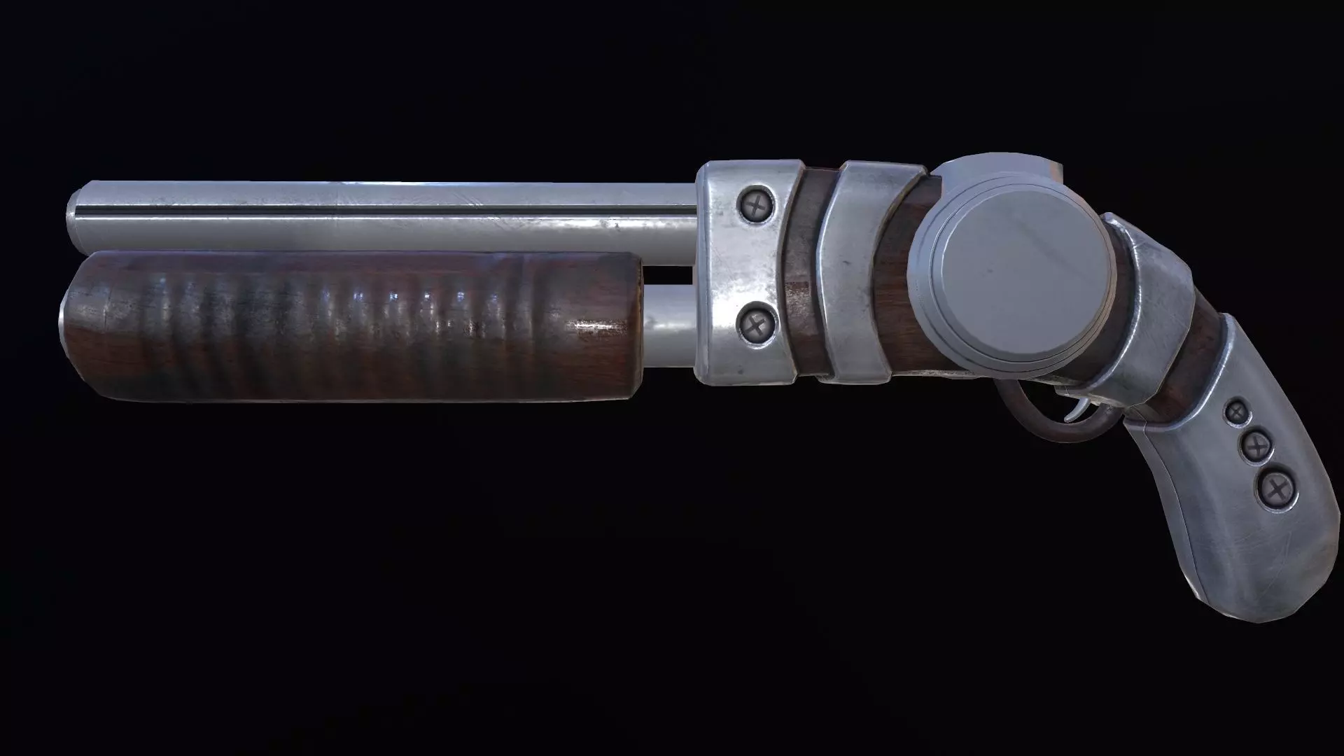 Futuristic Shotgun Low-poly 3D model_0