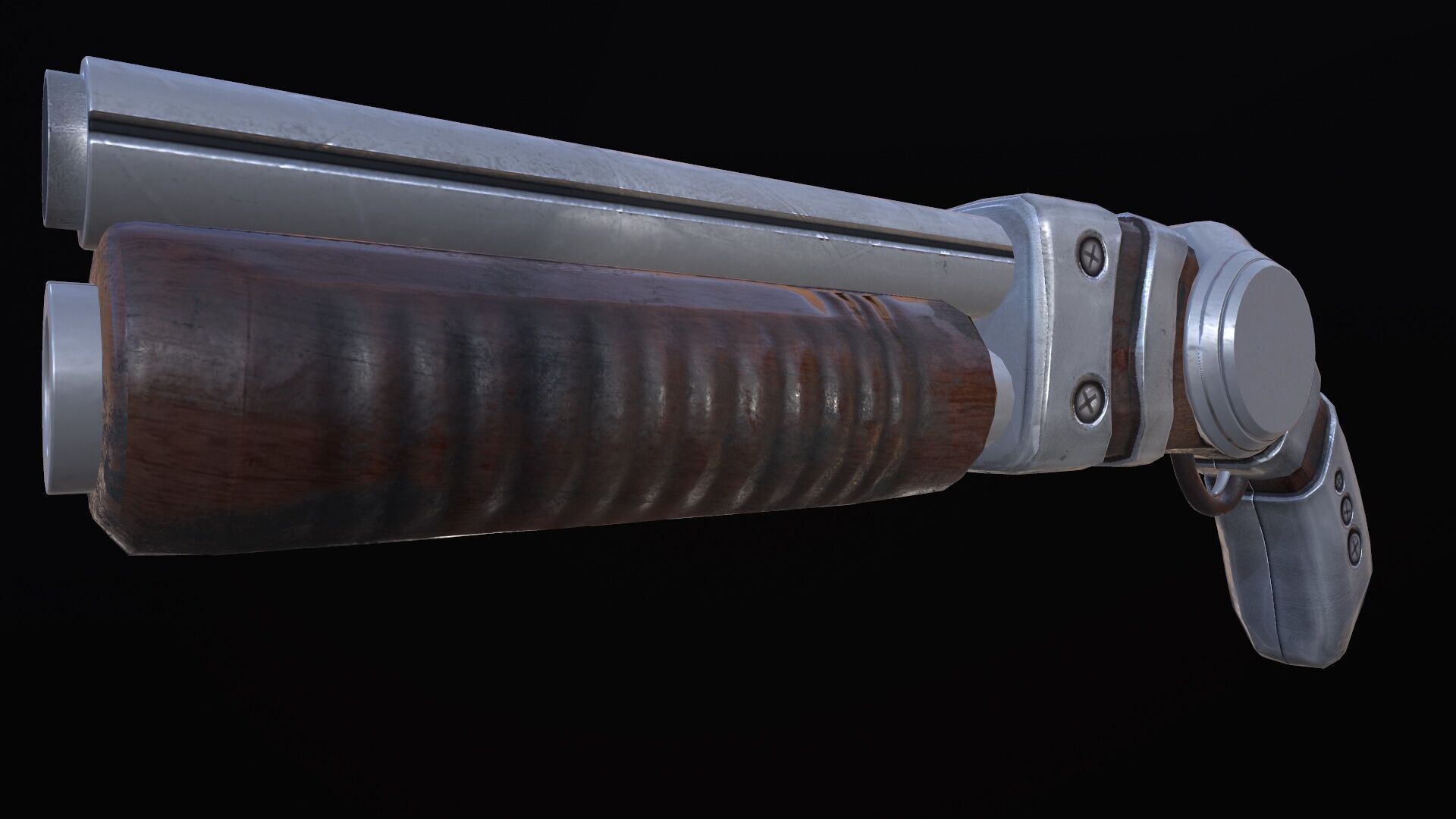 Futuristic Shotgun Low-poly 3D model_2