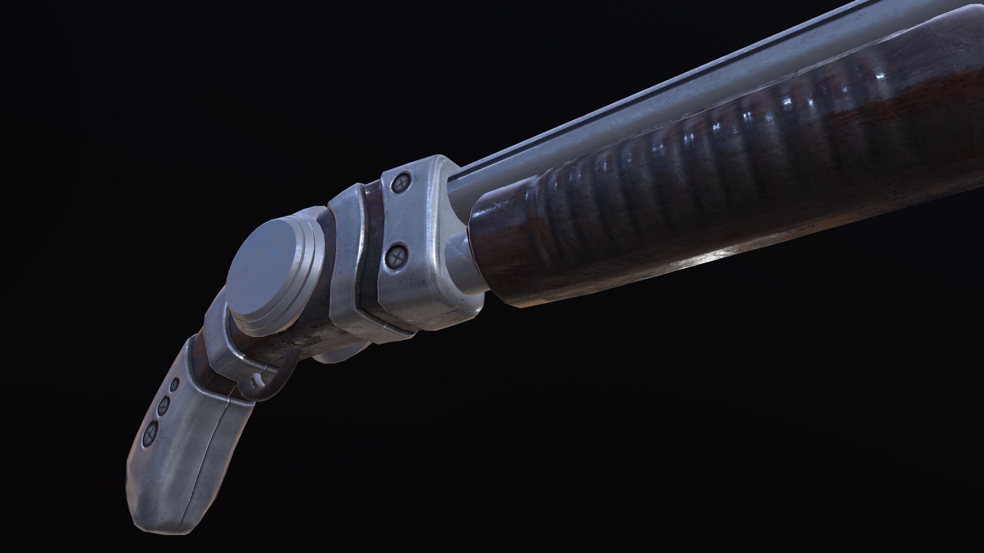 Futuristic Shotgun Low-poly 3D model_17