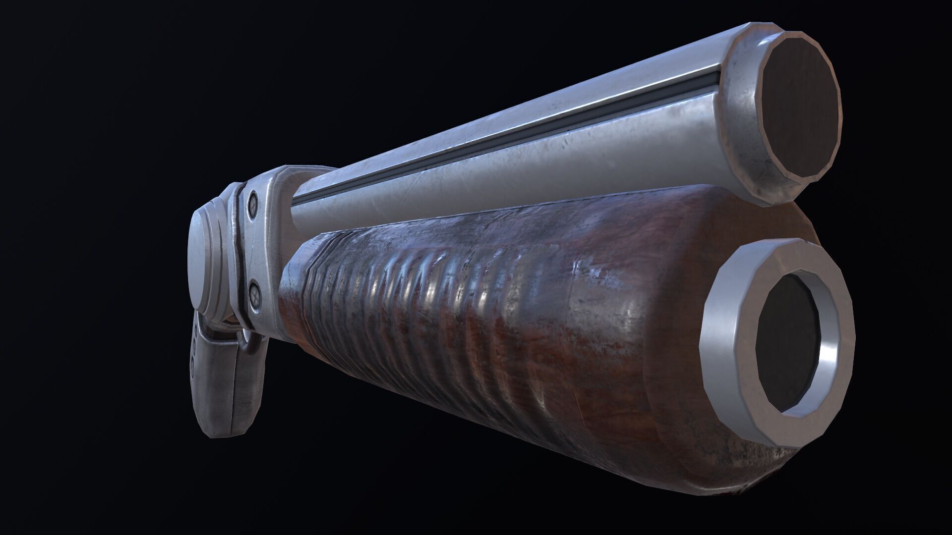 Futuristic Shotgun Low-poly 3D model_6