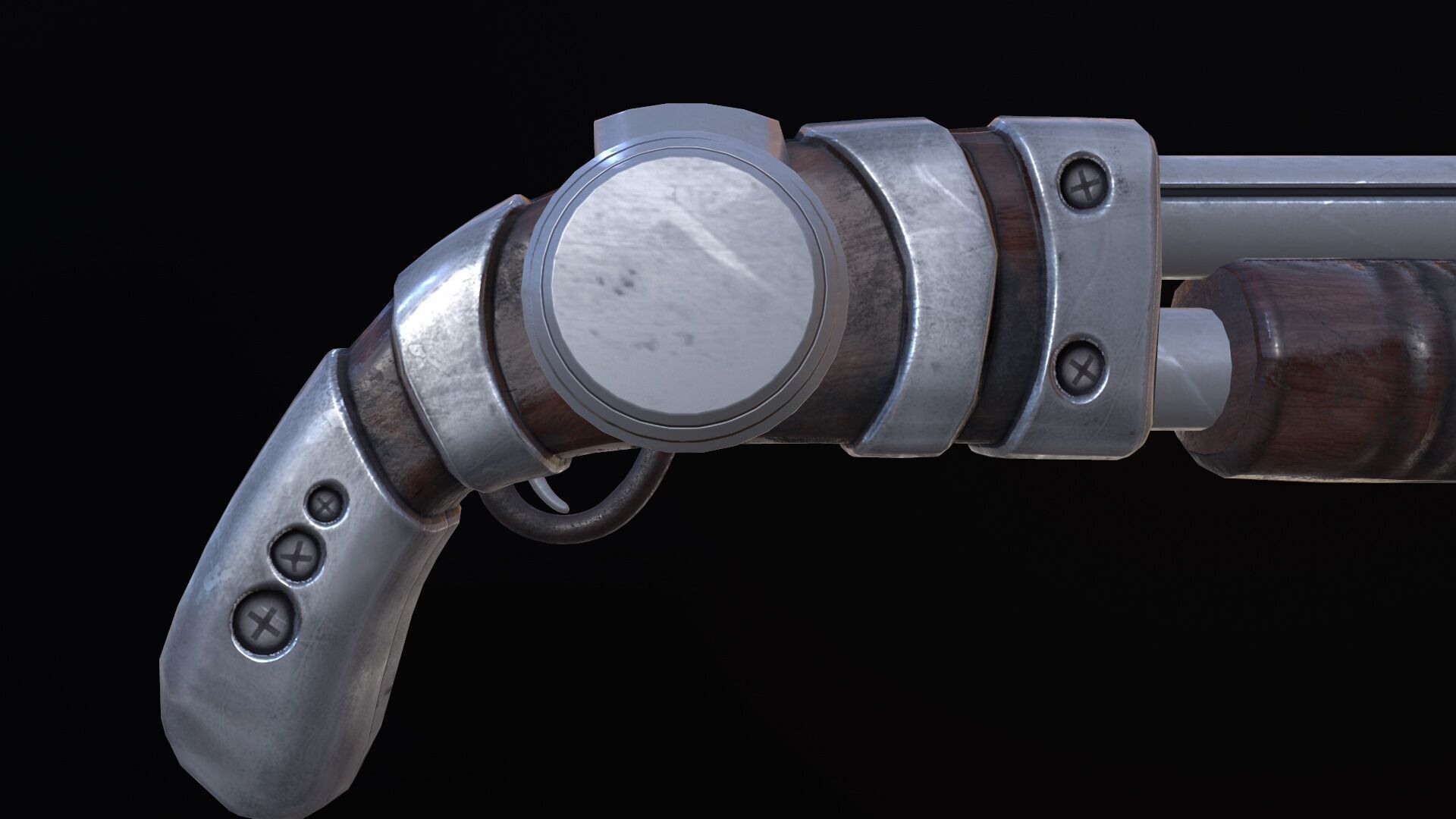 Futuristic Shotgun Low-poly 3D model_8