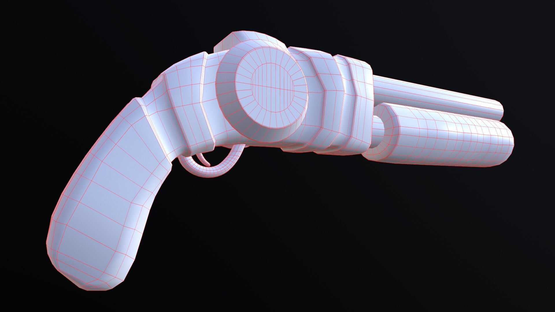 Futuristic Shotgun Low-poly 3D model_20