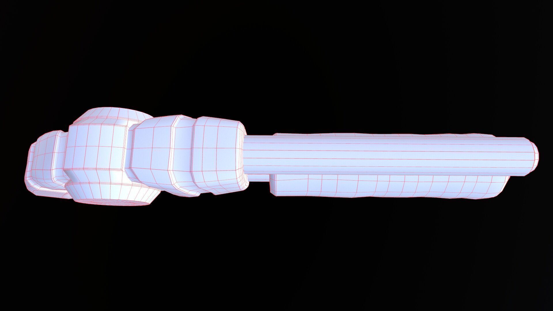 Futuristic Shotgun Low-poly 3D model_23