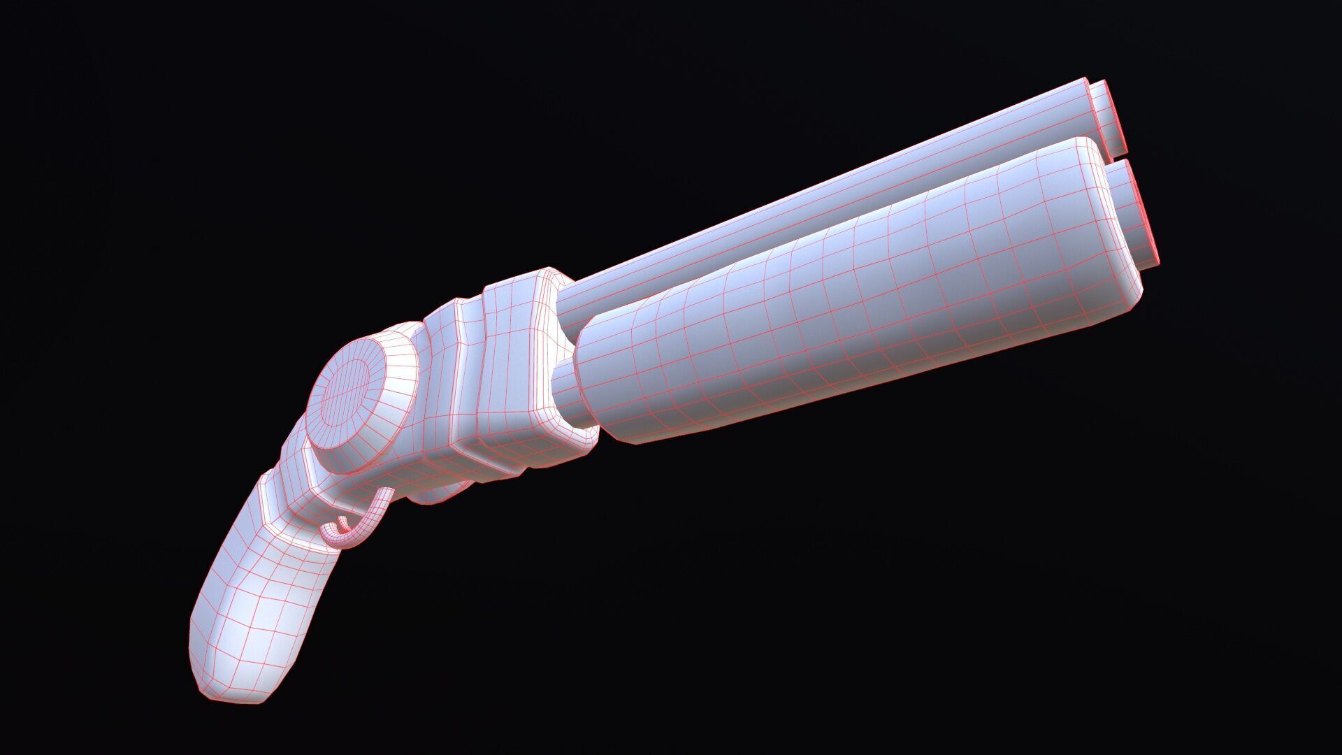 Futuristic Shotgun Low-poly 3D model_18