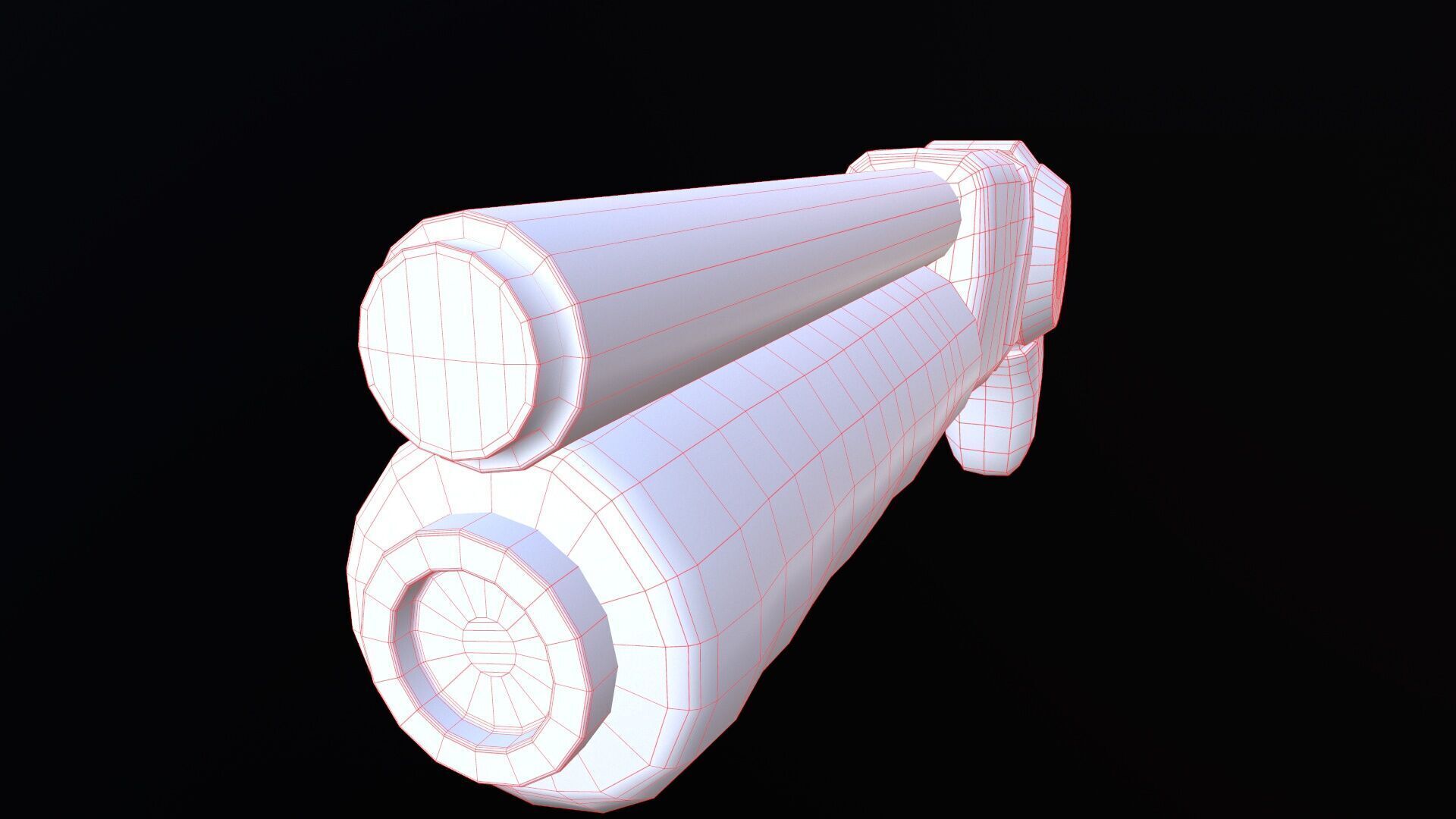 Futuristic Shotgun Low-poly 3D model_27