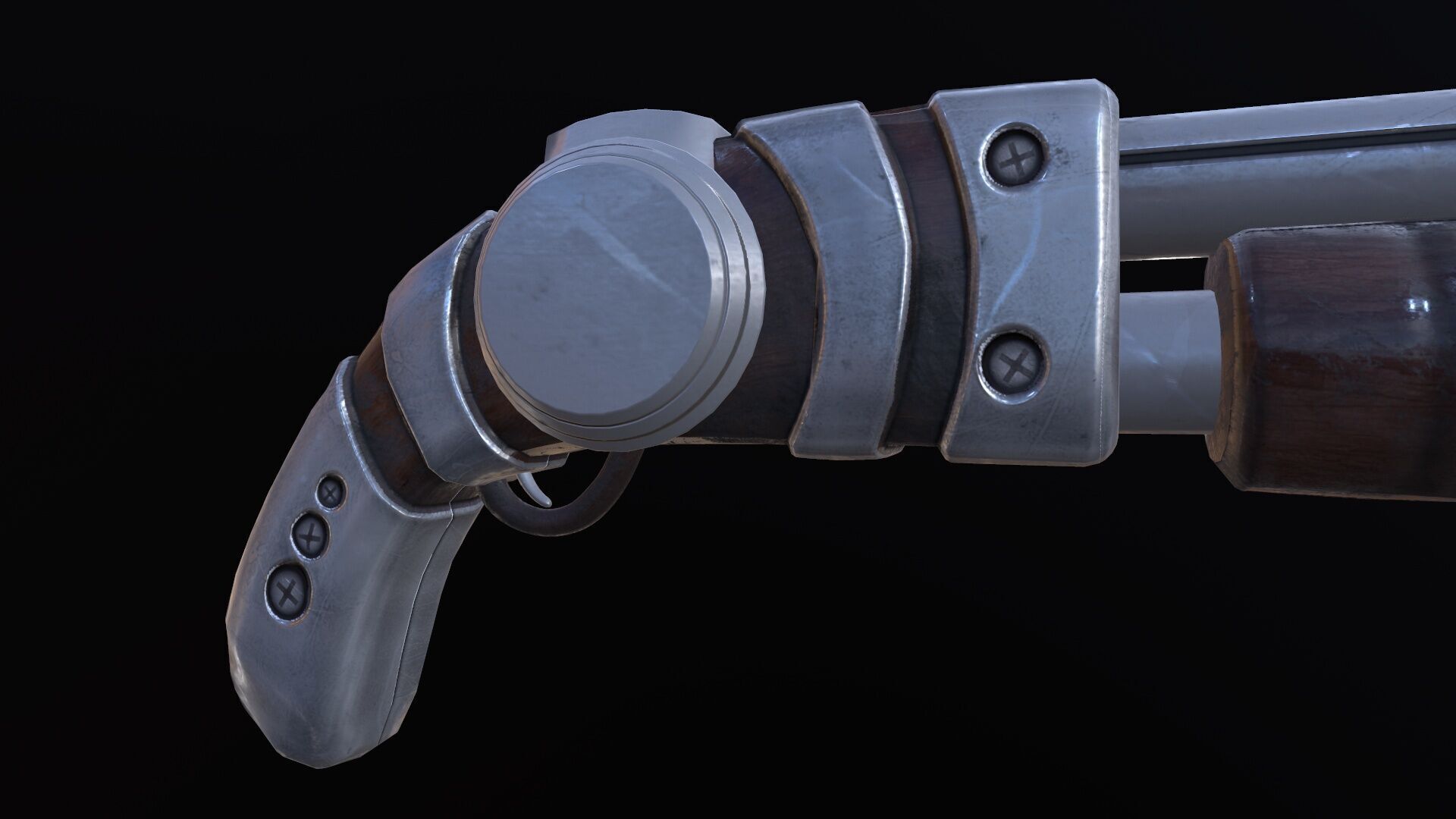 Futuristic Shotgun Low-poly 3D model_9