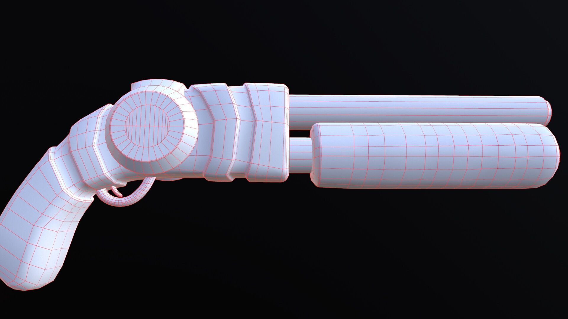 Futuristic Shotgun Low-poly 3D model_19