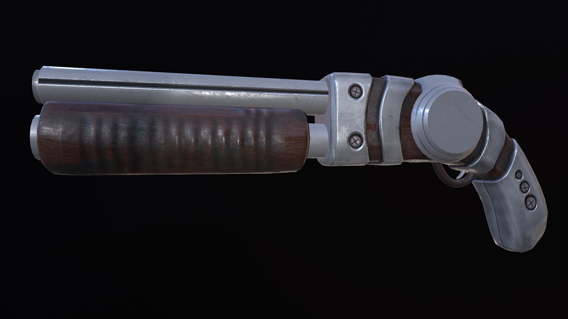 Futuristic Shotgun Low-poly 3D model_1