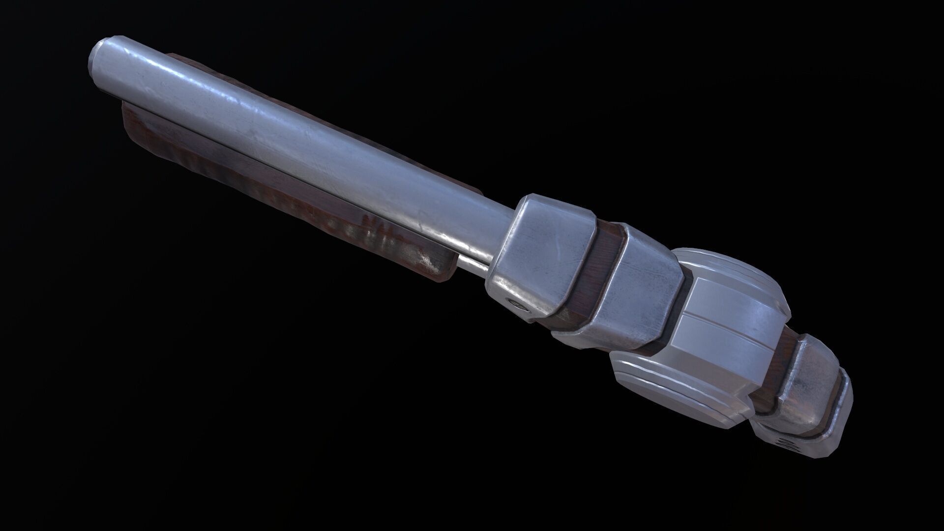 Futuristic Shotgun Low-poly 3D model_16