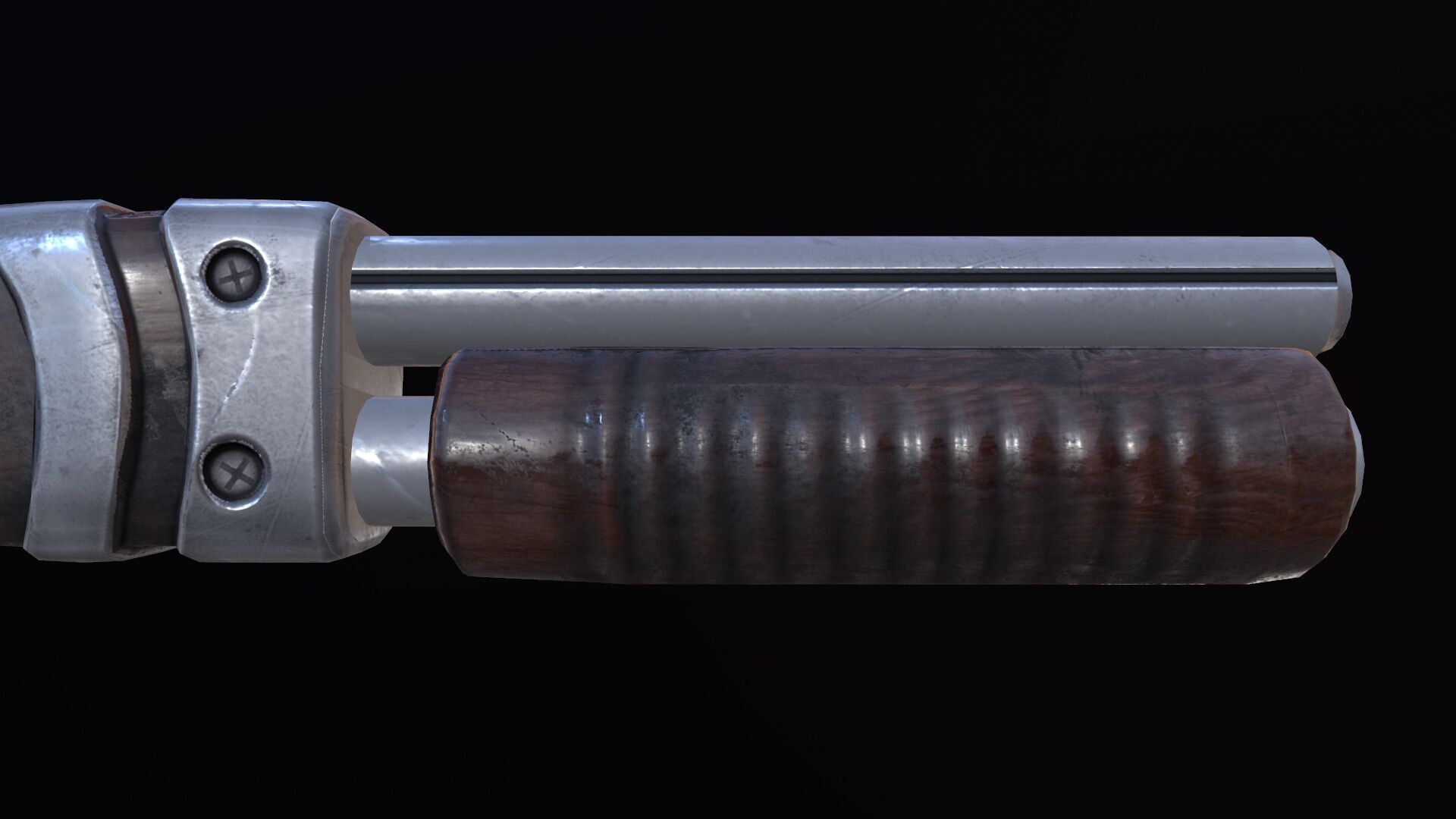 Futuristic Shotgun Low-poly 3D model_7