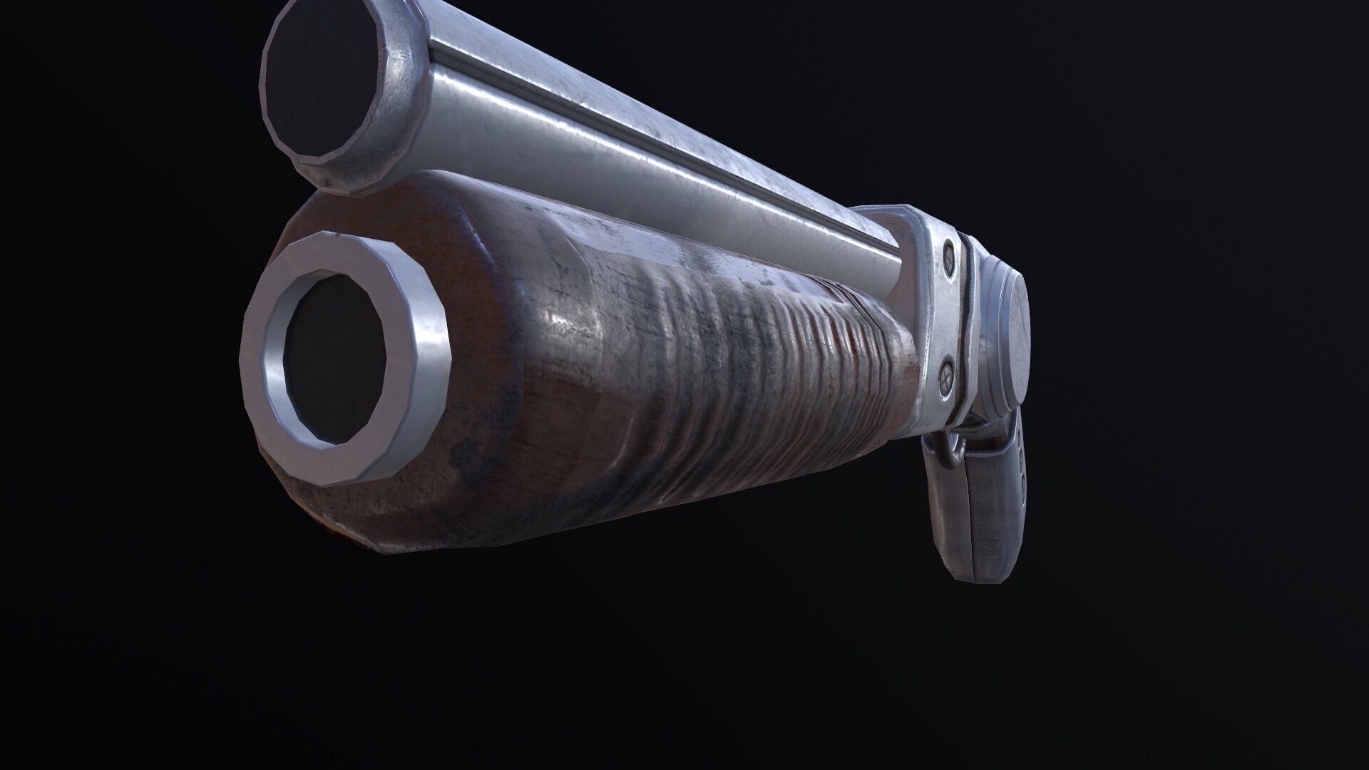 Futuristic Shotgun Low-poly 3D model_3