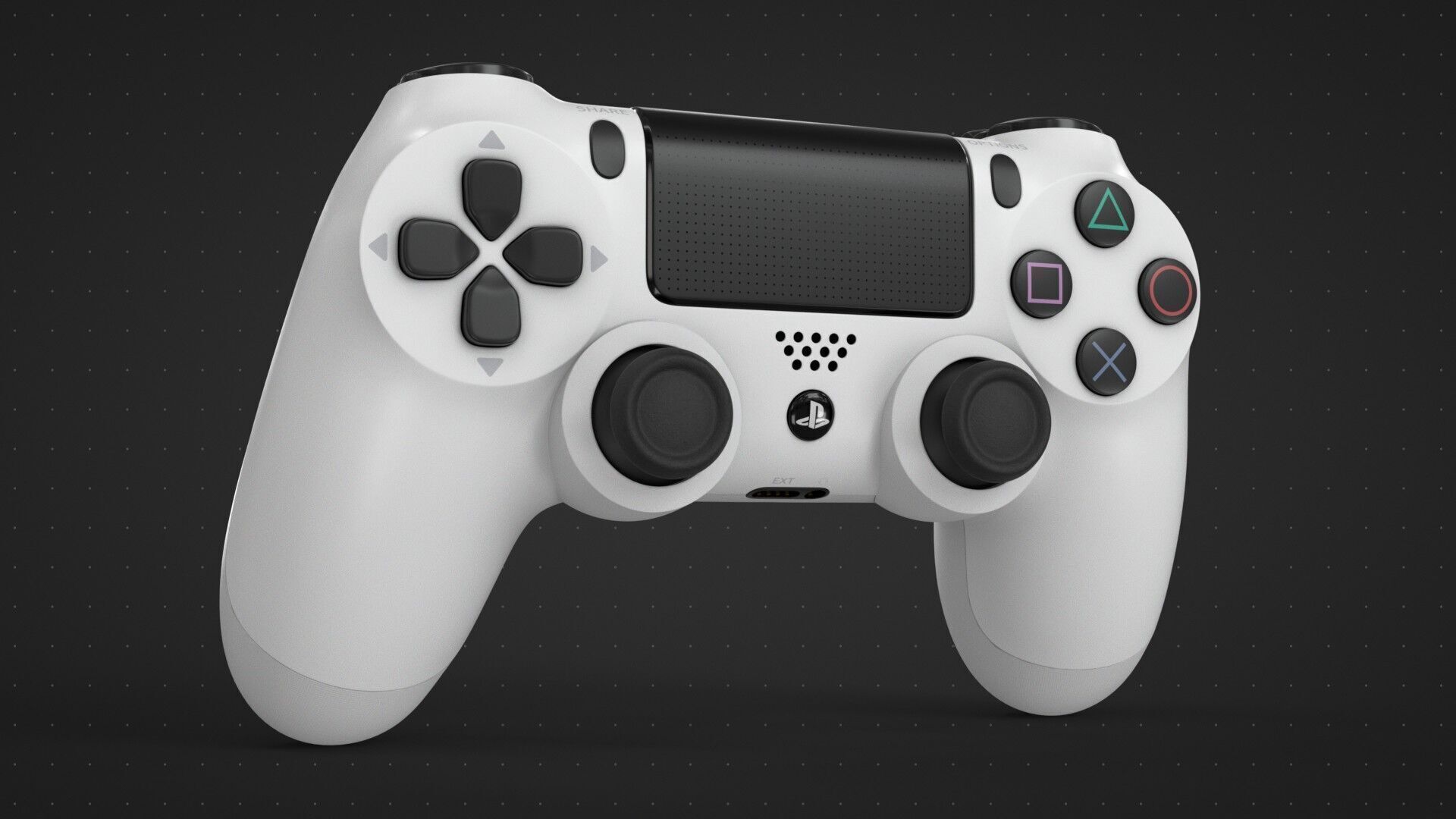 Dualshock 4 Wireless Controller White 3D model_1
