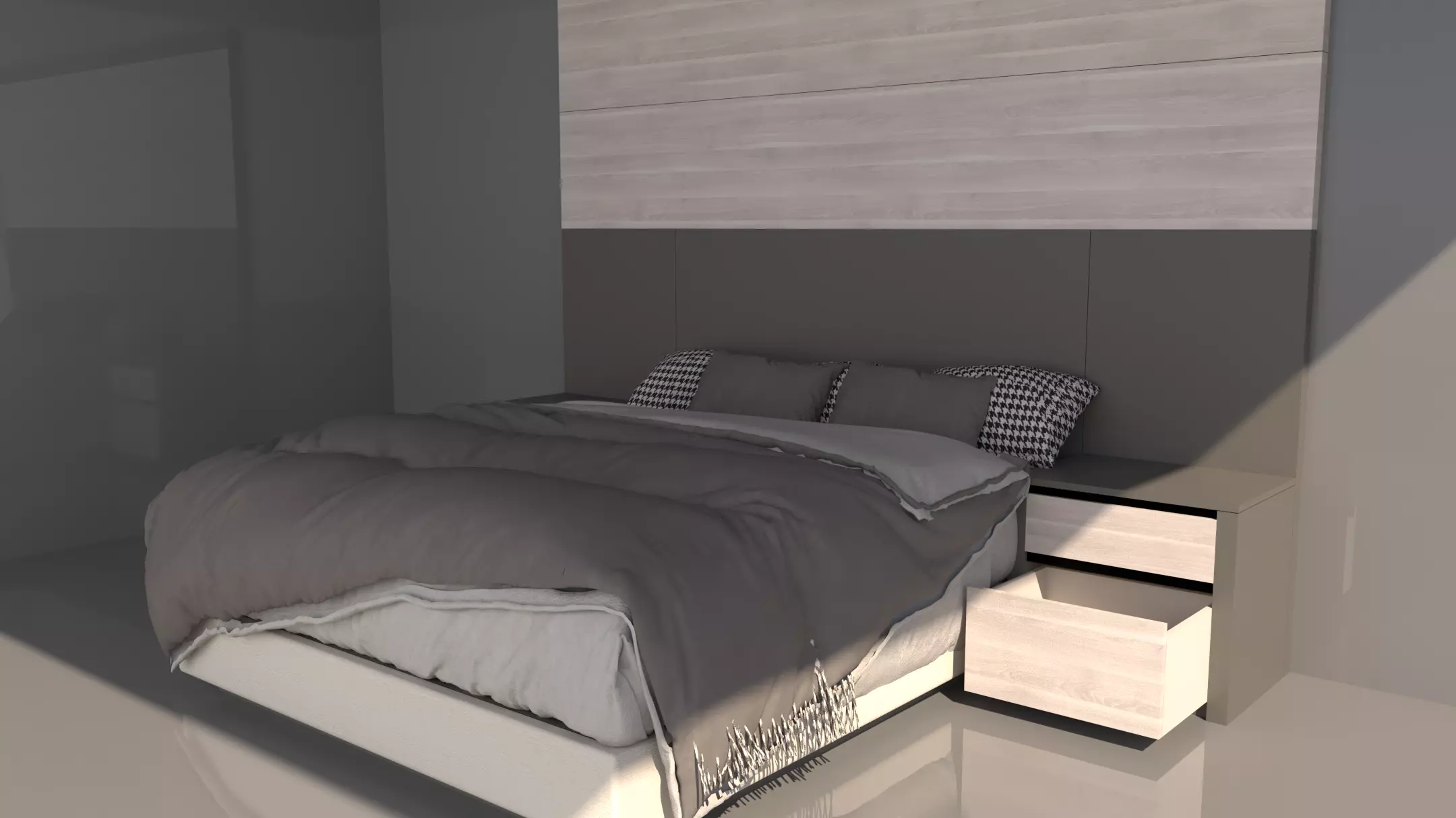 Shadow line Elegance Bed Set - Sunset 3D model