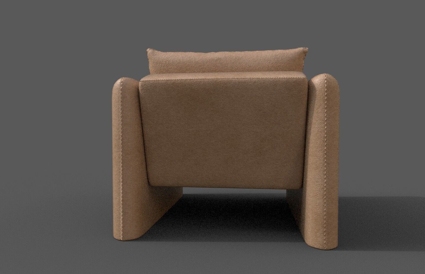 Modern Armchair Low-poly 3D model_3