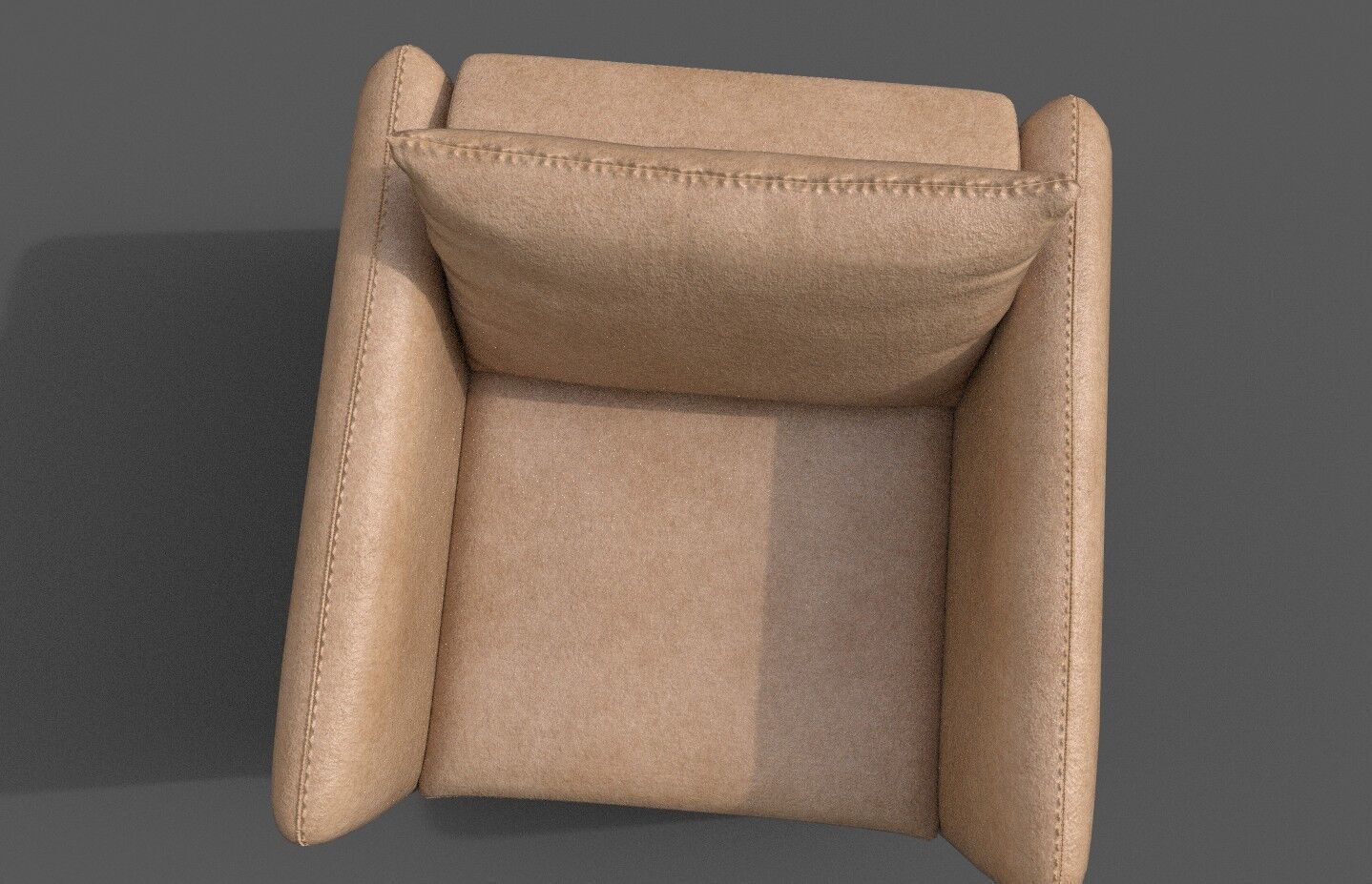 Modern Armchair Low-poly 3D model_4