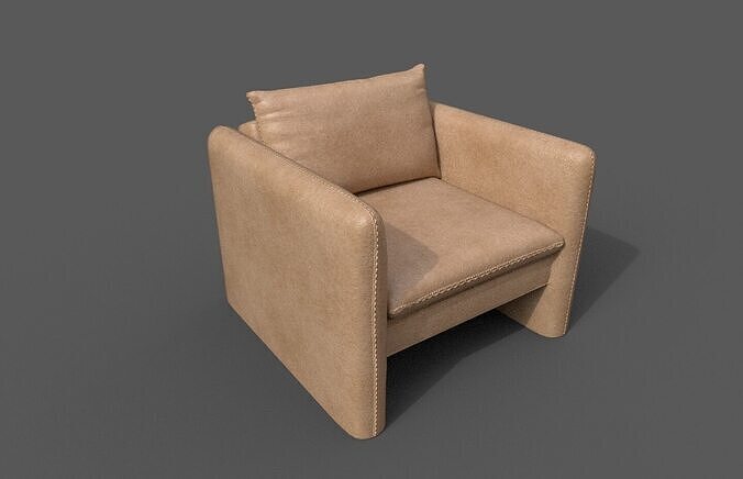 Modern Armchair Low-poly 3D model