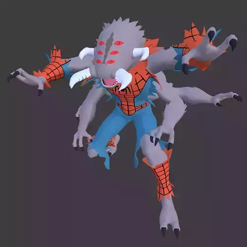 Man-Spider Low-poly 3D model