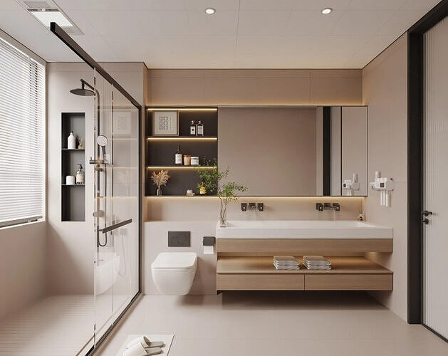 Modern Style Interior Bathroom 3D Scene CORONA 3D model