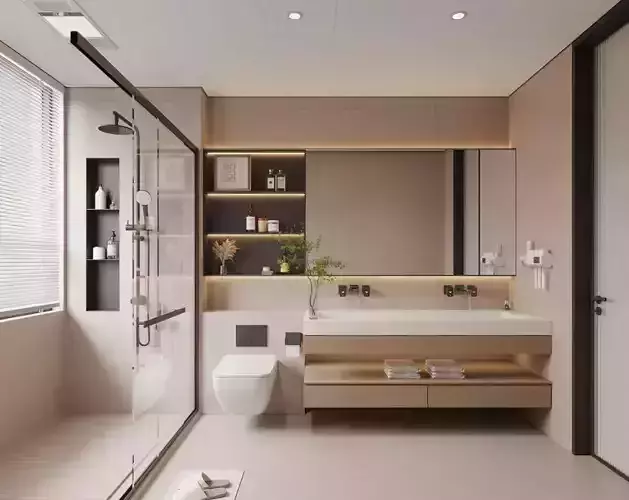 Modern Style Interior Bathroom 3D Scene CORONA 3D model