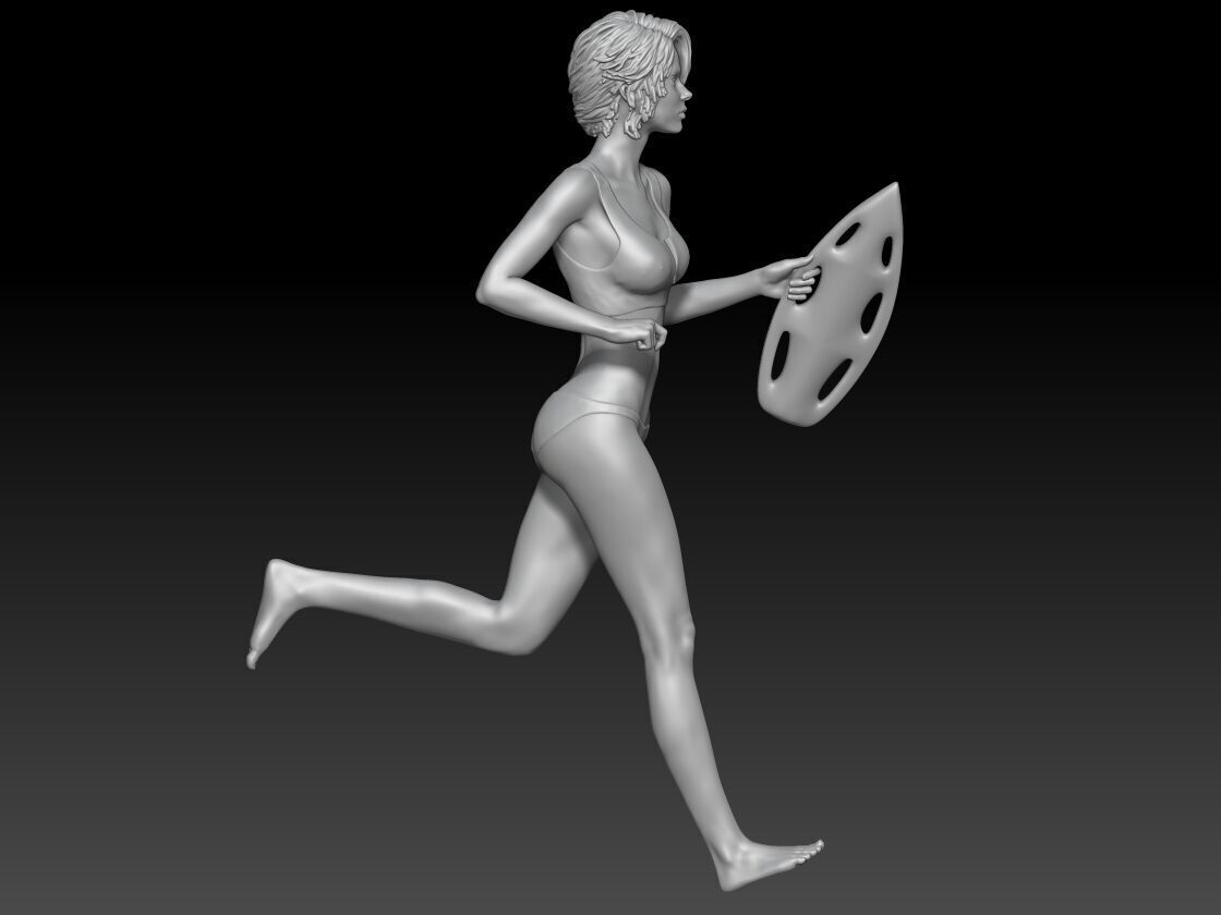 Lifeguard baywatch girl 4 3D print model_3