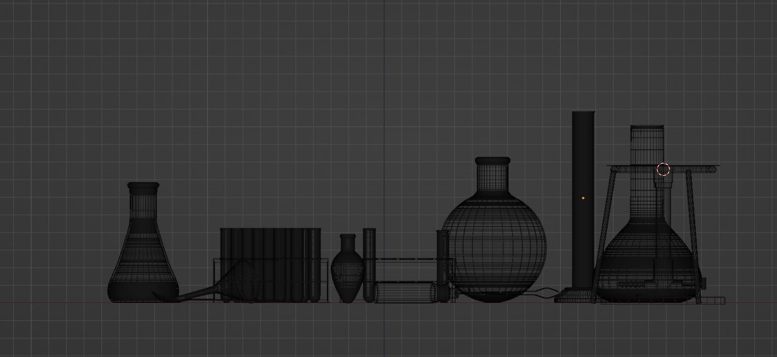 Lab glassware and tools collection Low-poly 3D model_13