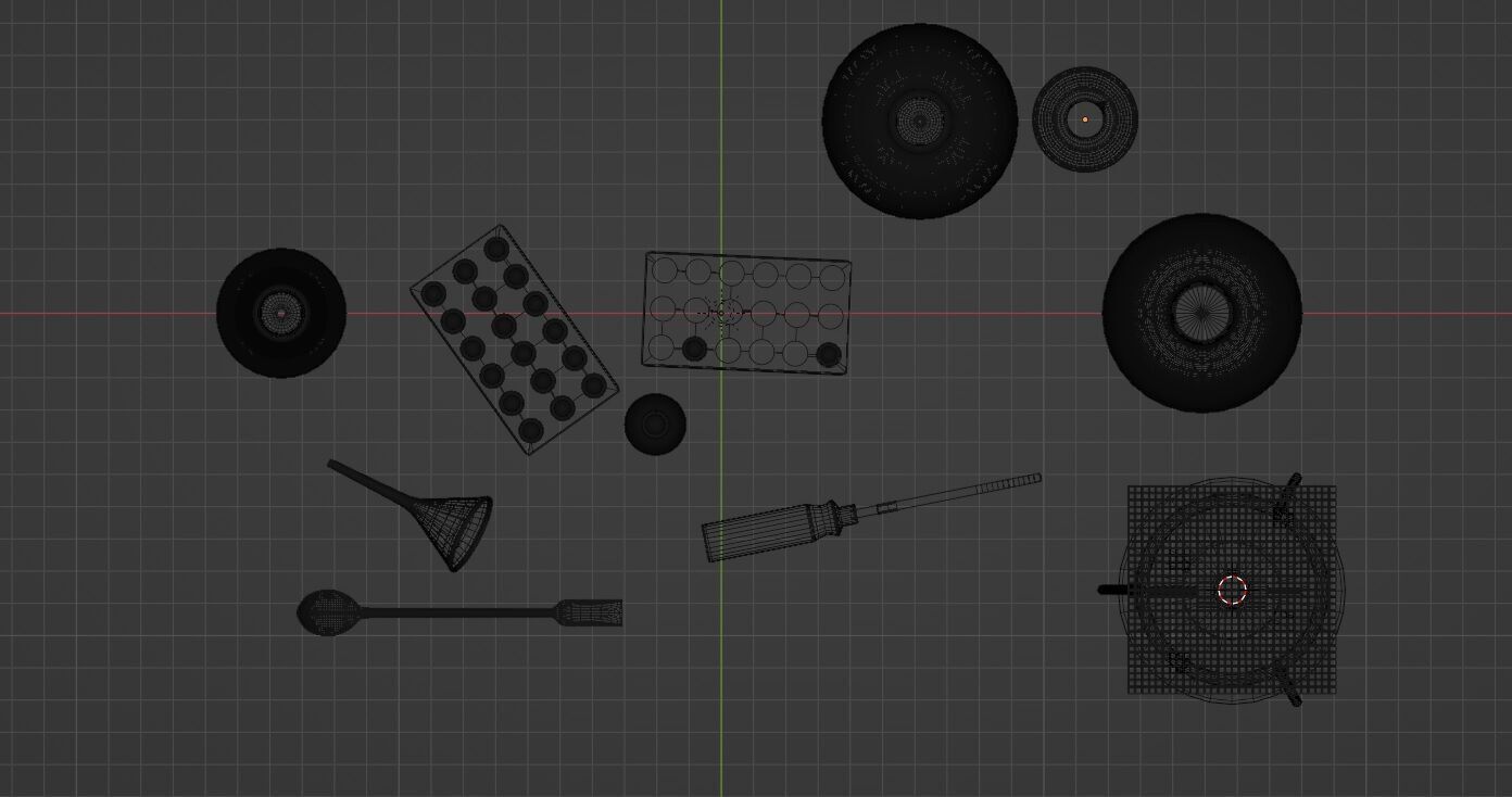 Lab glassware and tools collection Low-poly 3D model_15