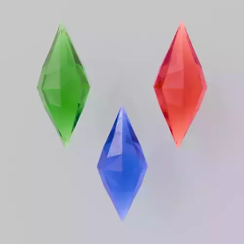 Crystal Gemstones - Ruby Emerald Sapphire Low-poly 3D model