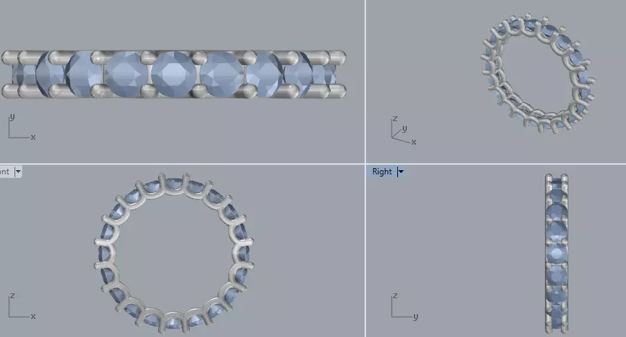 Sterling Silver Gemstone Eternity Ring Jewelry 3D print model