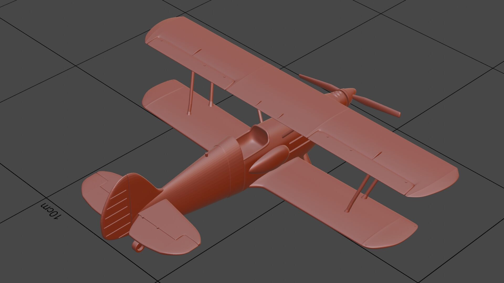 Vintage B534 Biplane 3D print model_7