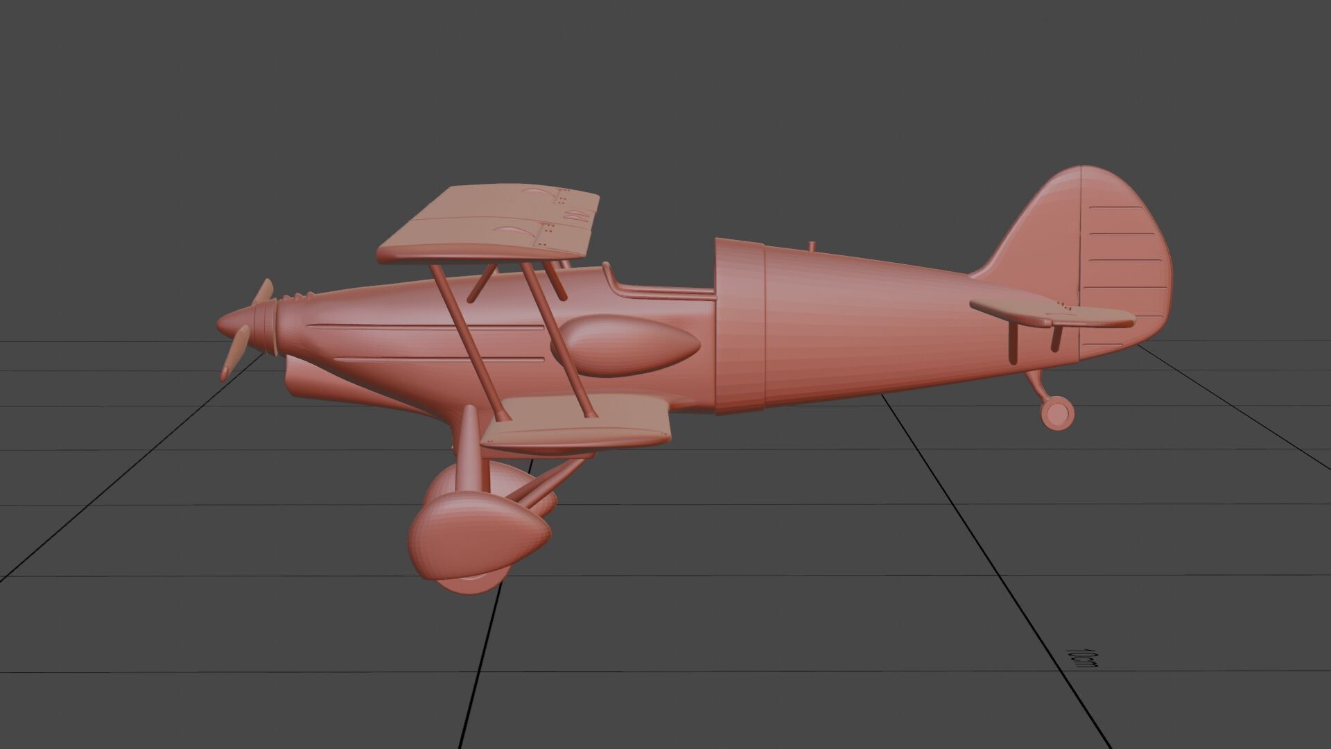 Vintage B534 Biplane 3D print model_6