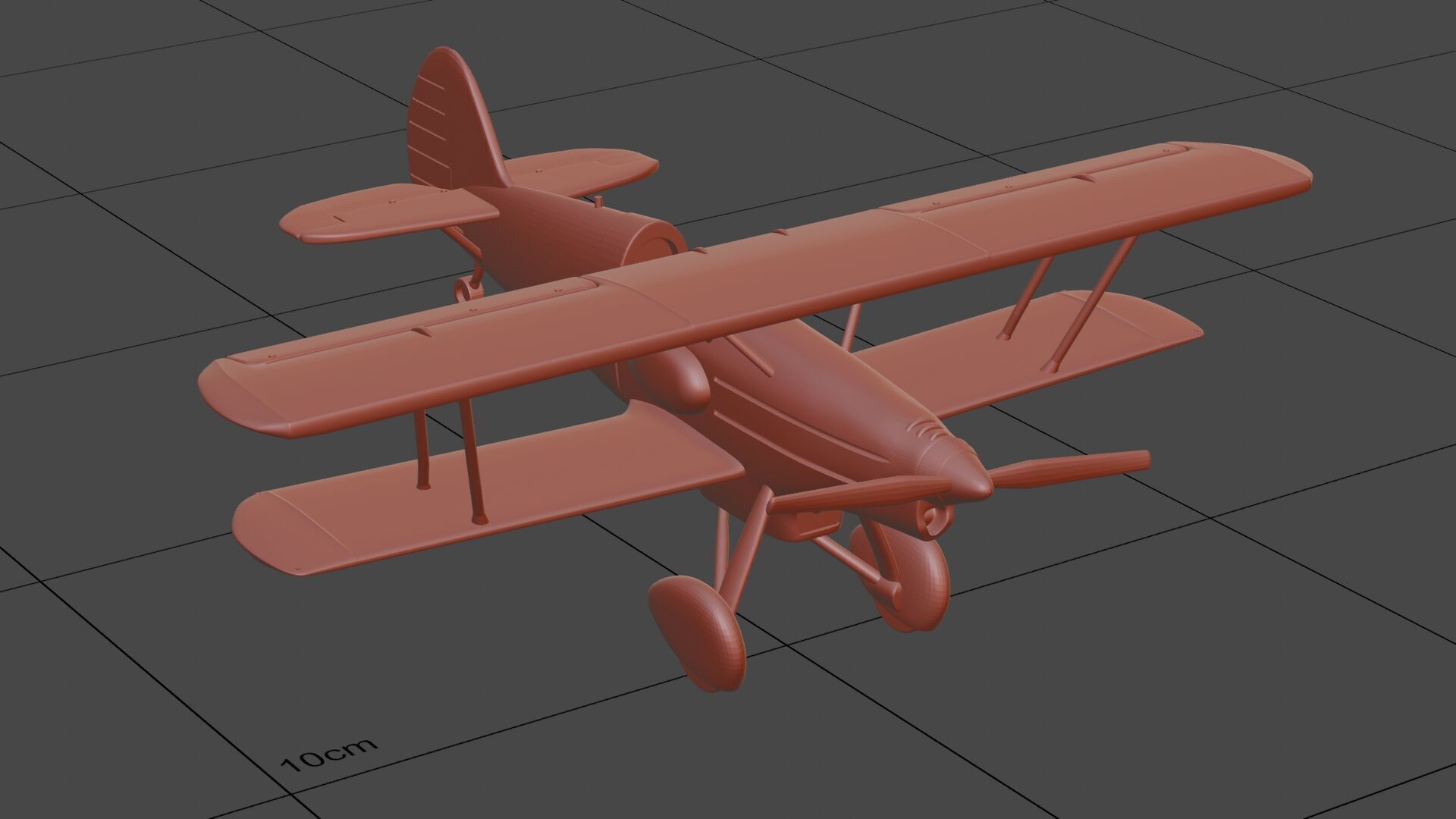 Vintage B534 Biplane 3D print model_1