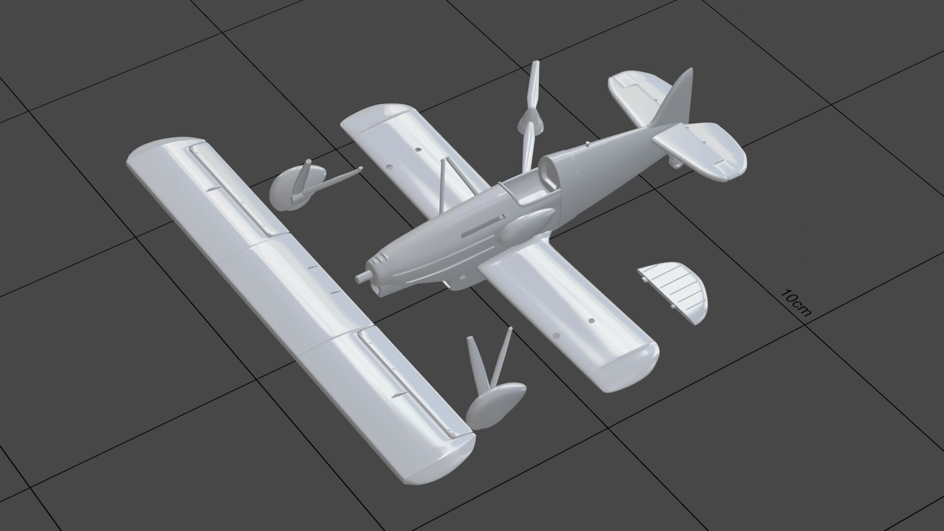 Vintage B534 Biplane 3D print model_4
