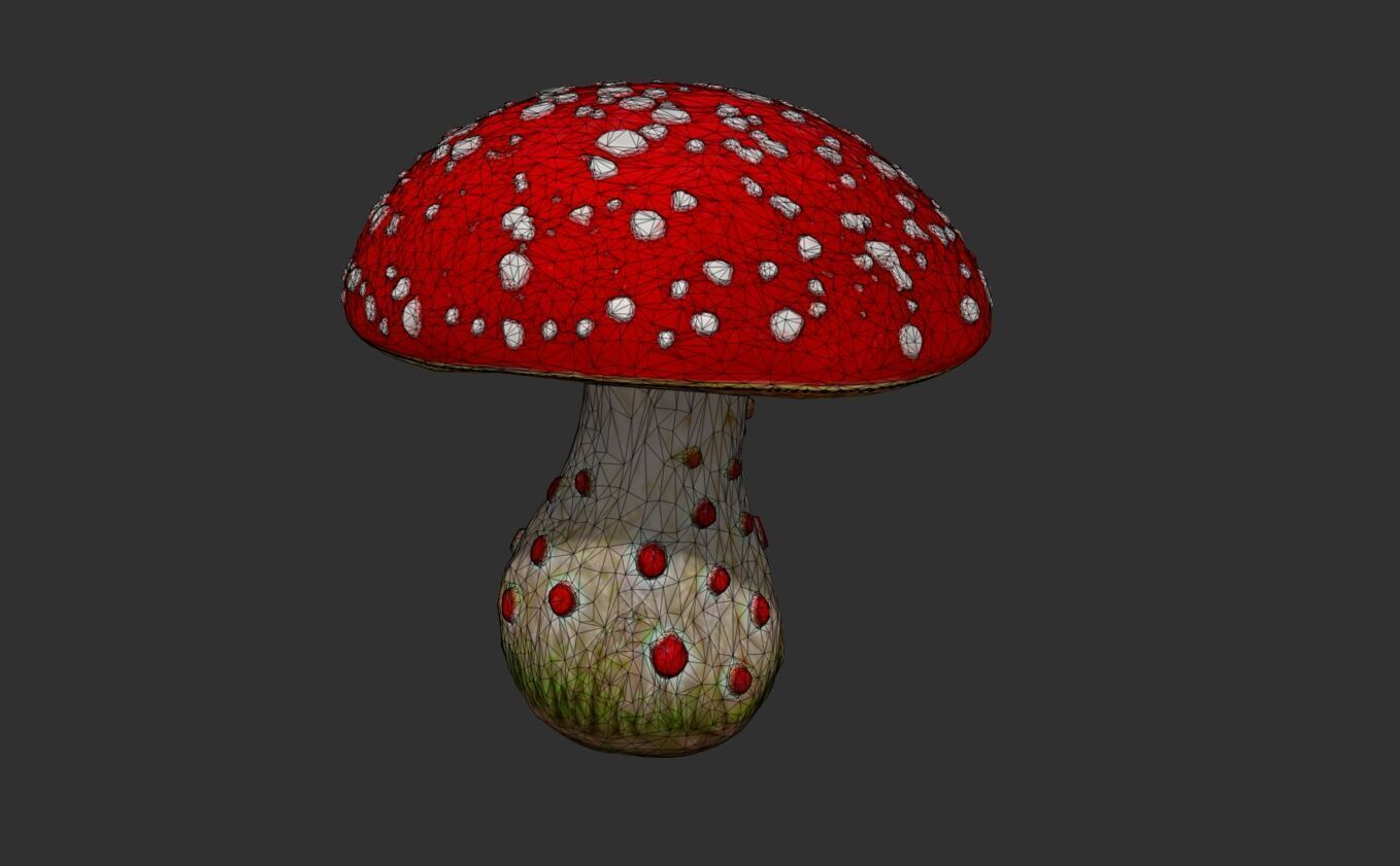 fly agaric Free 3D model_2