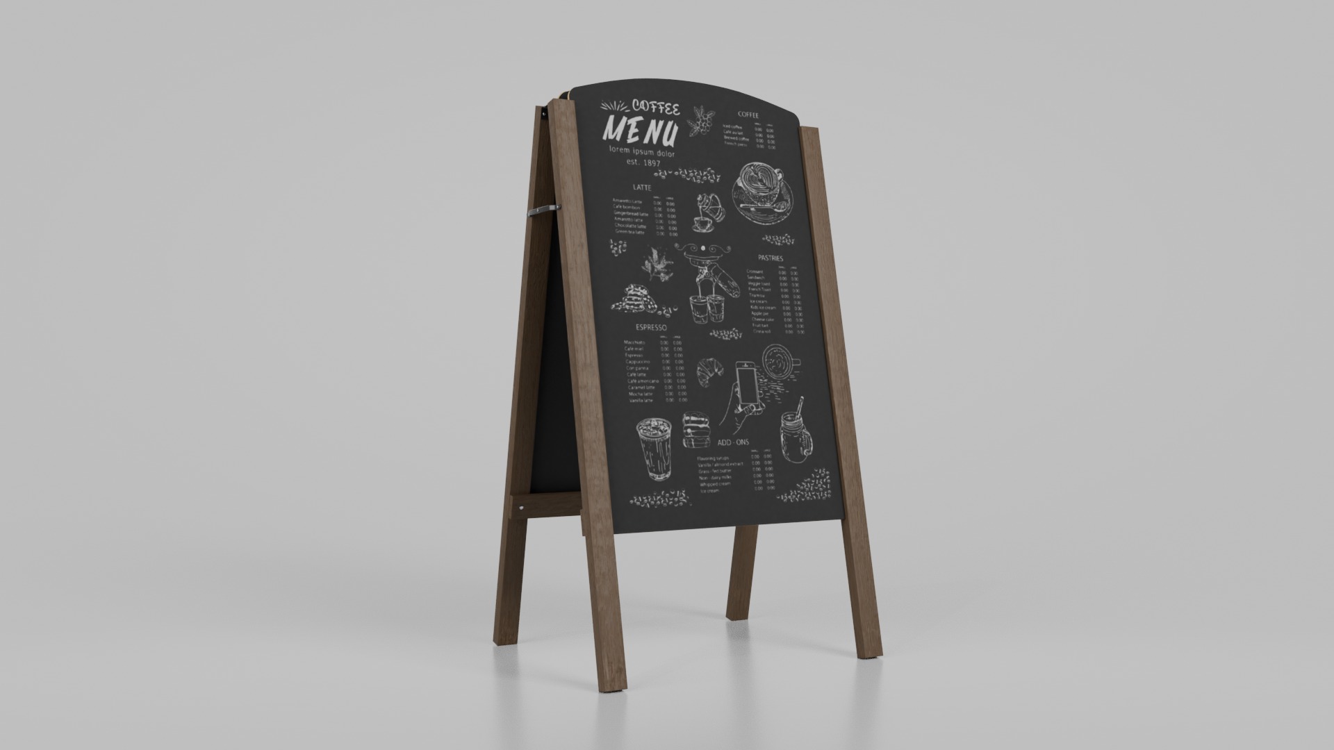 Customizable Compact and Versatile Chalkboard Signs 3D Model Collection_29