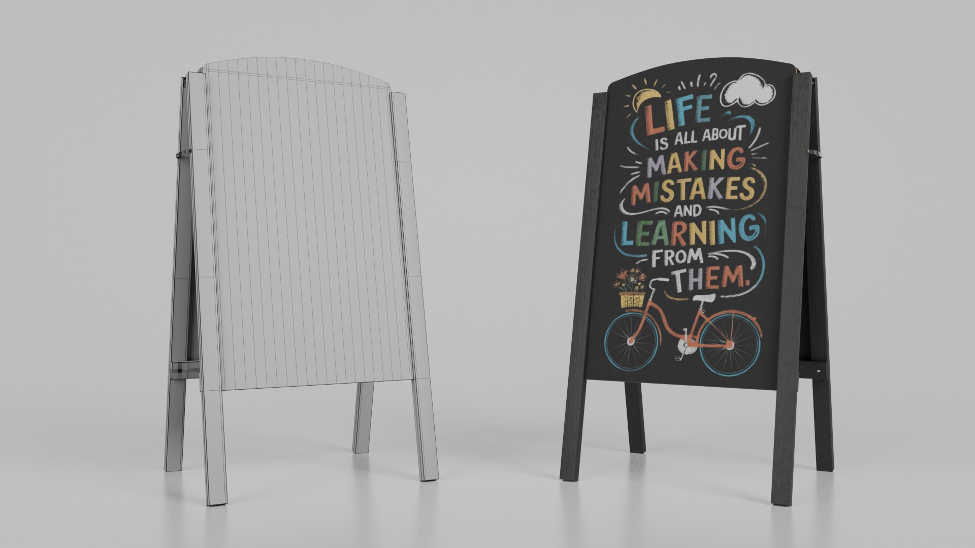Customizable Compact and Versatile Chalkboard Signs 3D Model Collection_33