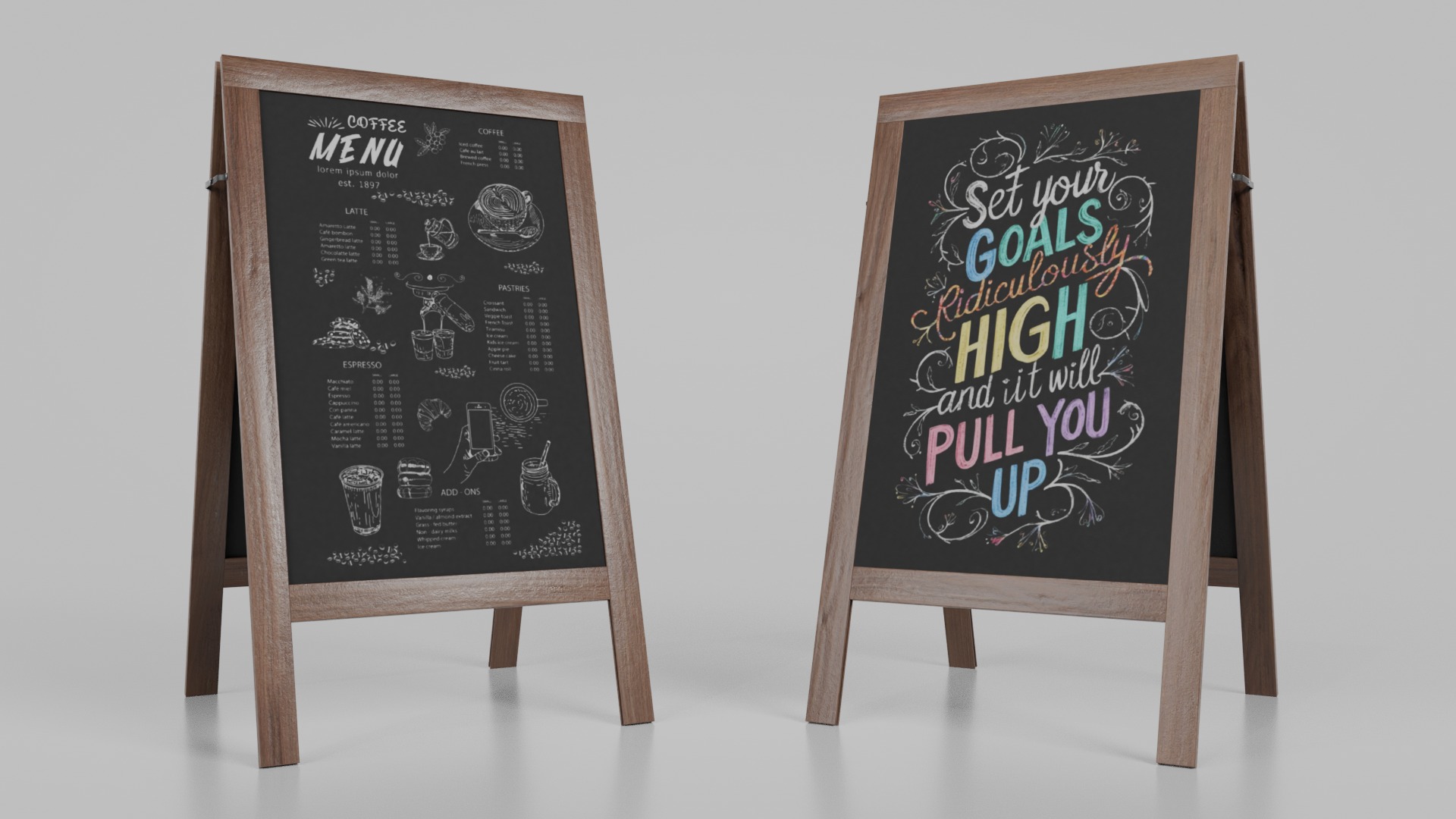 Customizable Compact and Versatile Chalkboard Signs 3D Model Collection_24