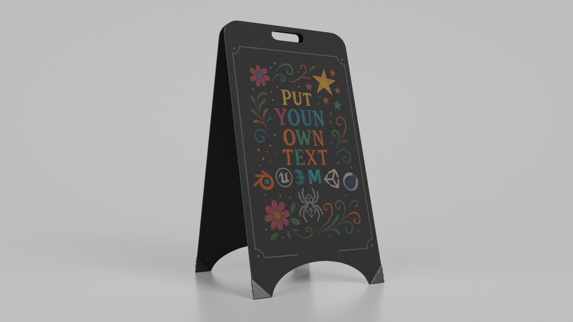 Customizable Compact and Versatile Chalkboard Signs 3D Model Collection_34