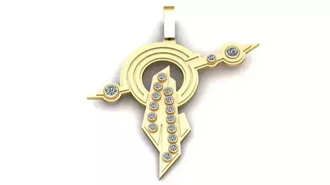 gold abstract pendant