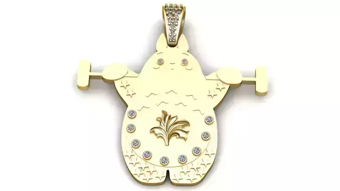 diamond-studded cartoon pendant