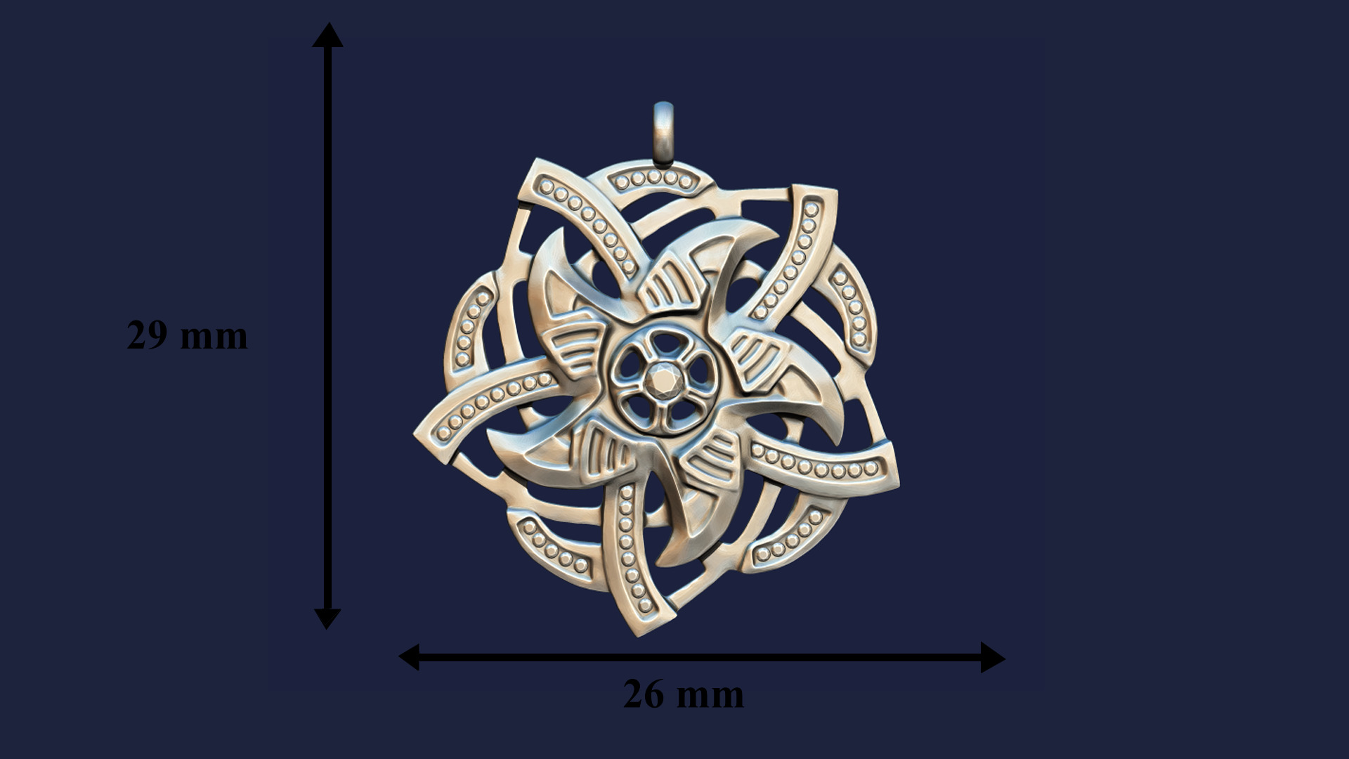 Celestial Bloom Pendant 3D print model_3