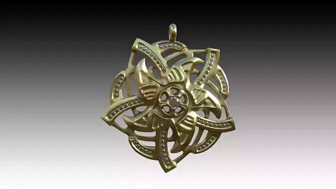 Celestial Bloom Pendant 3D print model
