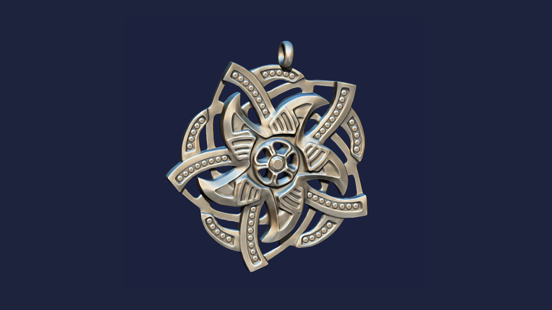 Celestial Bloom Pendant 3D print model_2