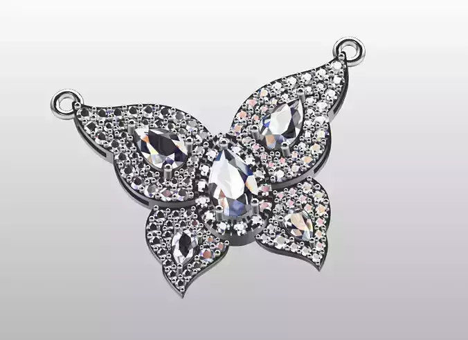 Diamond Butterfly Pendant